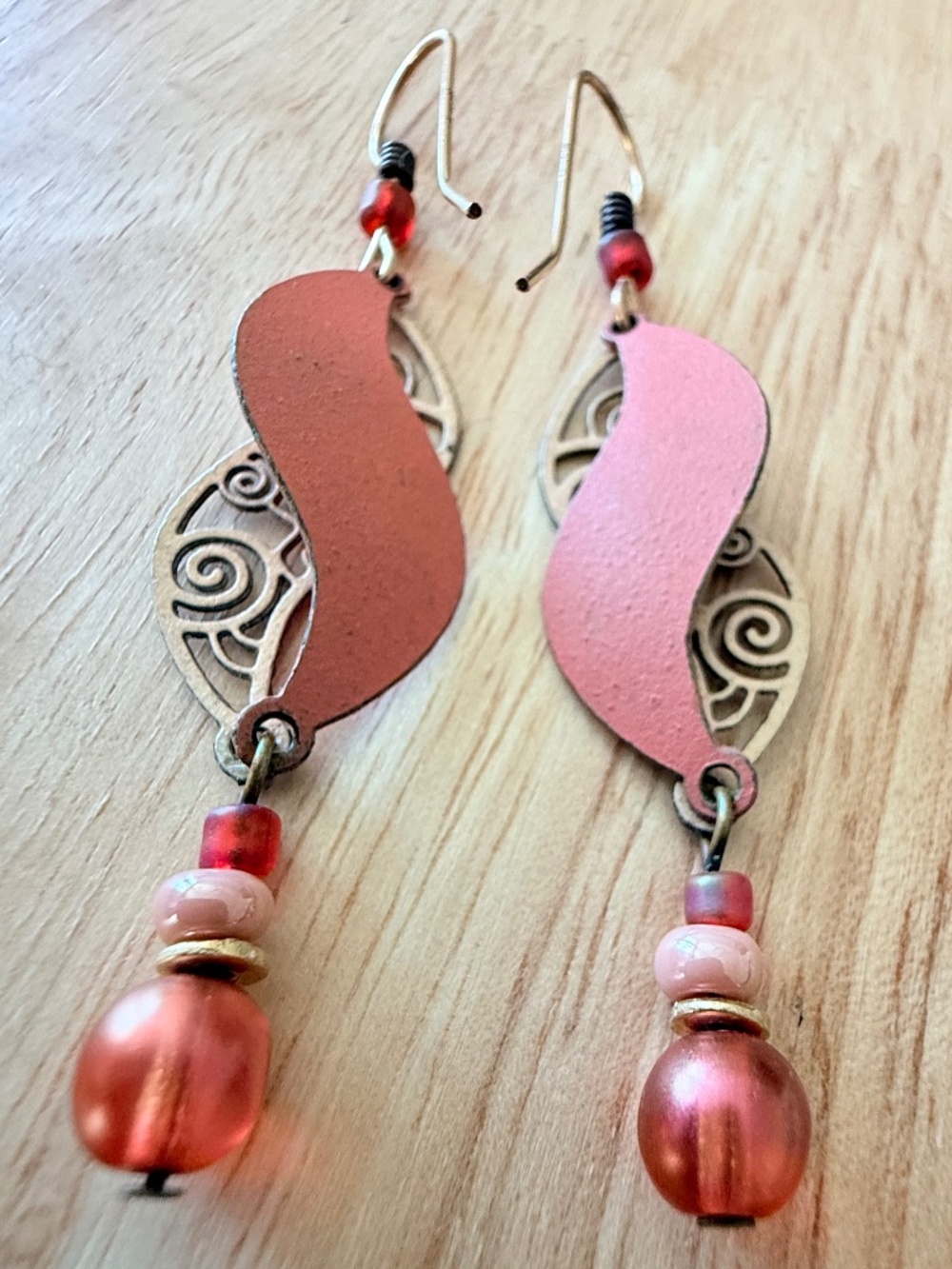 Adajio Copper Toned Filigree Design Earrings - Picture 6 of 7